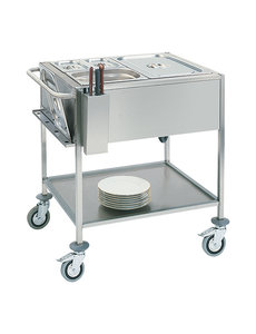 Max-Pro Bain Marie Wagen | 2 x GN1/1 - 200 mm. Diep | 84x67x(H)86cm