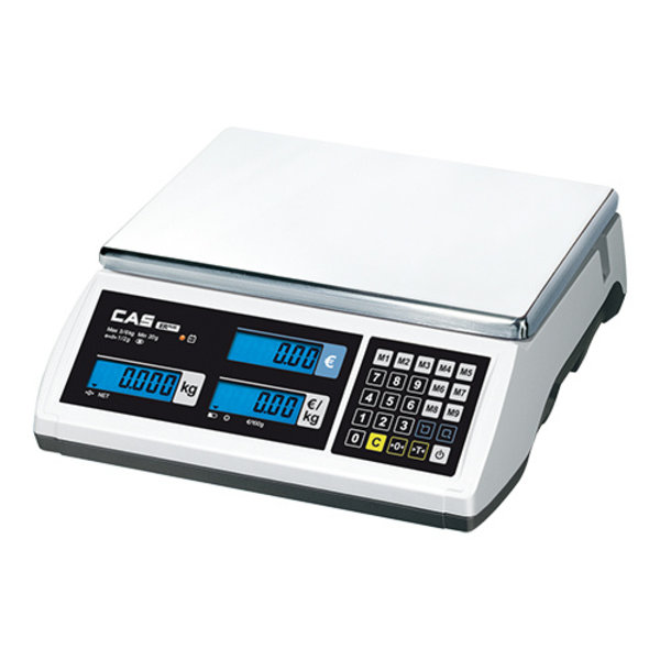 CAS Rekenweegschaal electronische max. 15 kilo | 6 kg. 2gr. en 15 kg 5gr. gradatie |  Incl. adapter
