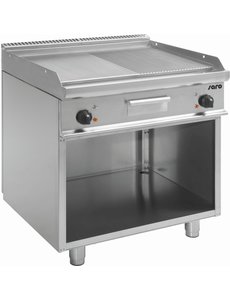 Saro Elektrische Bakplaat met Open Onderkast | Glad/Geribde Plaat | 10.8kW | 80x70x(H)85cm