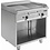 Saro Bakplaat op Gas met Open Onderbouw | Glad/Geribd | 12kW Gas | 80x70x(H)85cm