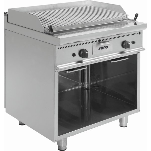 Saro Lavasteen Grill op Gas met Onderbouw | 16kW Gas | 80x70x(H)85cm