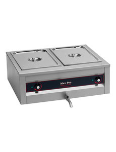 Max-Pro Bain Marie | MaxPro | 2x 1/1 GN - 200mm | 71x61x(H)30cm