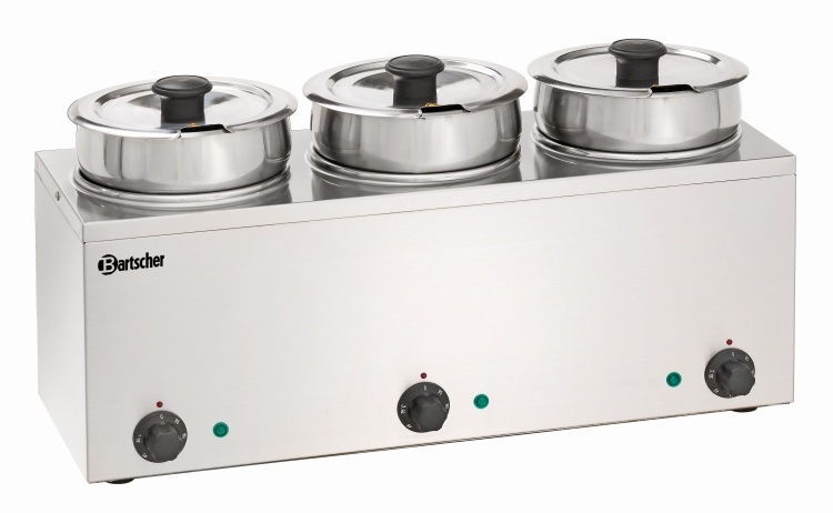 Bartscher Hotpot 3x 3,5 Liter RVS | 450Watt | 61x24xH32cm