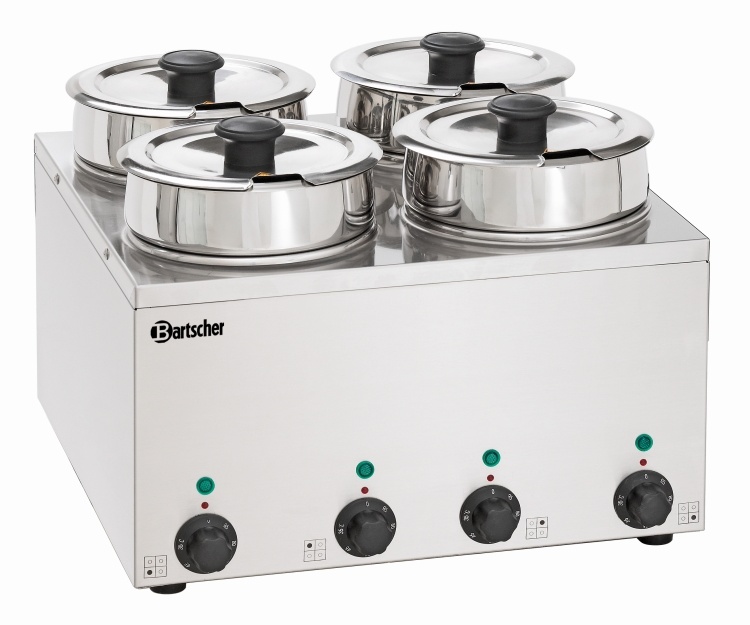 Bartscher Hotpot 4x 3,5 Liter RVS | 600Watt | 41,5x41,5xH32cm