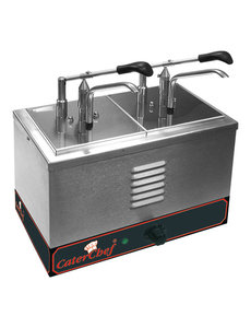 CaterChef Sauzenwarmer met dispenser 2x GN1/6 | 1000Watt