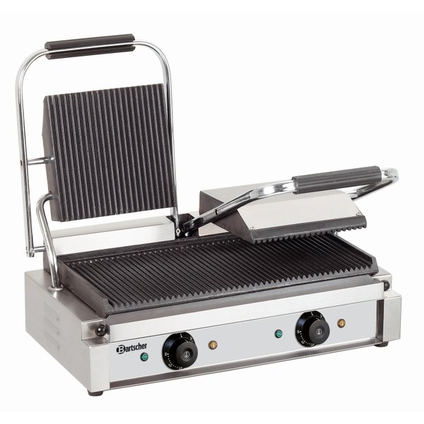 Bartscher Dubbele Contactgrill | Geribd / Geribd | 3.6kW | 57x39,5x(H)21cm