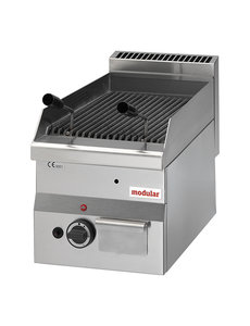 Modular Lavasteengrill met Gietijzeren Rooster | Propaan/Butaal | 11kW Gas | 60x30x(H)28cm