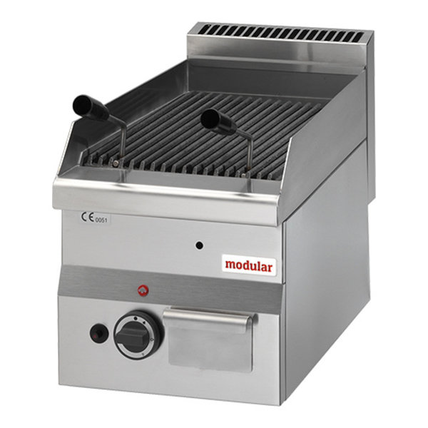 Modular Lavasteengrill met Gietijzeren Rooster | Propaan/Butaal | 11kW Gas | 60x30x(H)28cm