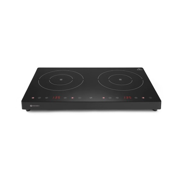 Hendi Inductiekookplaat dubbel | Black Line | 3500W / 230V |  Max. kookpan Ø22 cm.