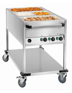 Bartscher Bain Marie wagen |  3 x 1/1GN - 200 mm diep | 1.4kW | WB3110