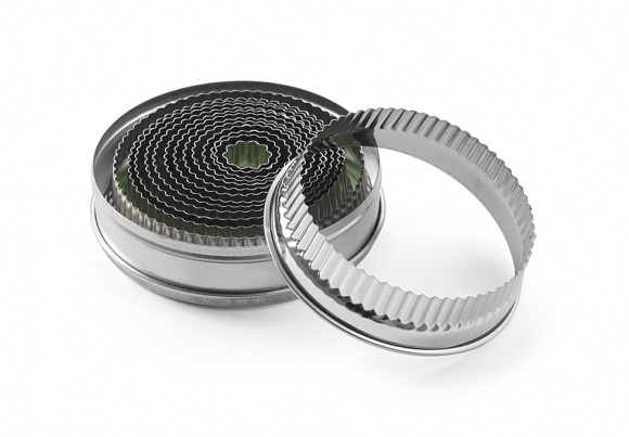 Hendi Stekerdoos met kartelrand rond RVS | Ø18-108 mm. | Set van 14