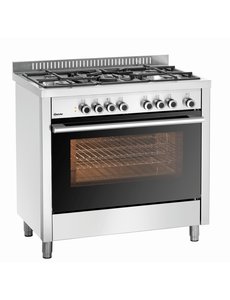 Bartscher Gasfornuis met 5 branders en oven met grill | Elektro / gas | 11,3 kW