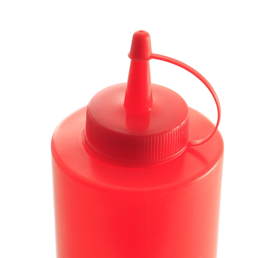 Hendi Sausdispenser Flacon | 35cl | Rood | ø5,5x(H)20,5cm, foto 2 van 3