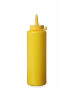 Hendi Sausdispenser flacon geel 70cl | Ø7xH24cm