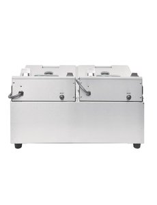 Buffalo Friteuse | 2x 5 Liter | 2x 800W/230V | 35,5(h) x 56,5(b) x 45(d)cm