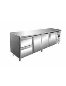 Saro Koelwerkbank met 3 deuren / 2 lades | Kylja 4110 TN | 223x70x(H)89-95cm