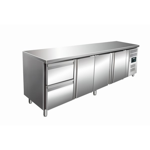 Saro Saro Koelwerkbank met 3 deuren / 2 lades | Kylja 4110 TN | 223x70x(H)89-95cm