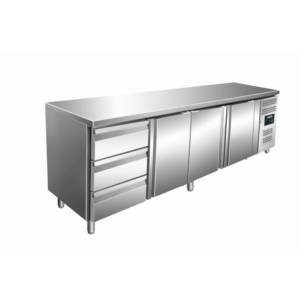 Saro  Saro Koelwerkbank met 3 deuren / 3 lades | Kylja 4130 TN | 223x70x(H)89-95cm