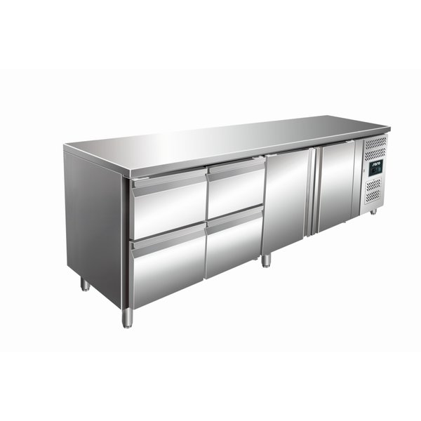 Saro  Saro Koelwerkbank met 2 deuren / 4 lades | Kylja 4140 TN | 223x70x(H)89-95cm