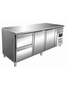 Saro Koelwerkbank met 2 deuren / 2 lades | Kylja 3110 TN | 179,5x70x(H)89-95cm