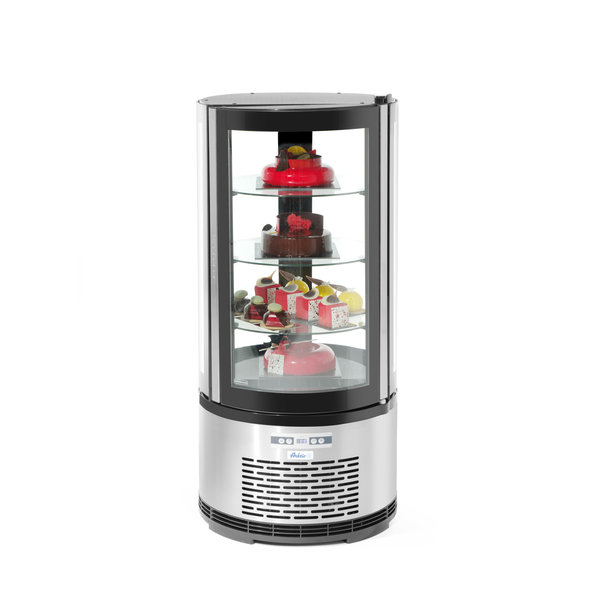 Hendi/Arktic Hendi Gebaksvitrine met LED 100 liter | 2˚ tot 6˚C | Ø48xH103 cm.