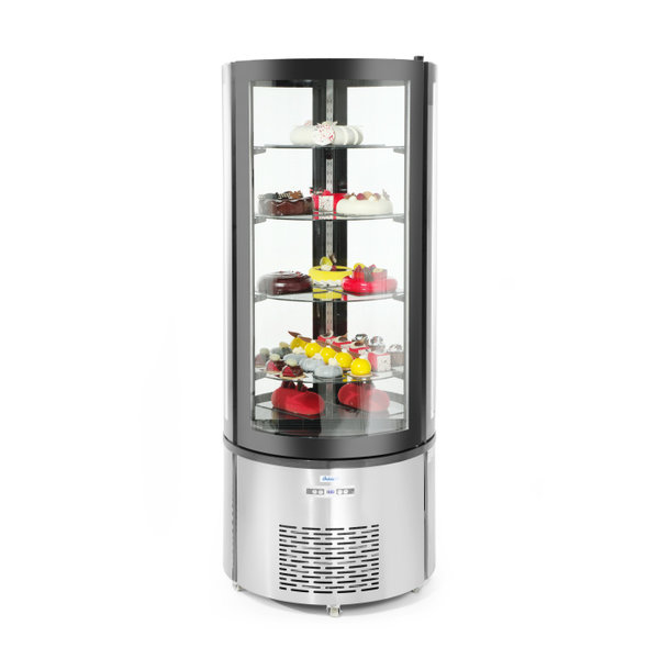 Hendi/Arktic Hendi Gebaksvitrine met LED 360 liter | 2˚ tot 6˚C | Ø68xH175 cm.