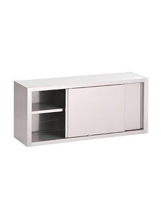 Gastro-M Wandkast met schuifdeuren RVS | 60(h)x120(b)x40(d)cm