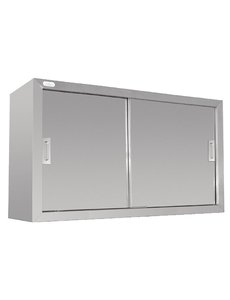 Vogue Wandkast met schuifdeuren RVS | 130x30xH60 cm.