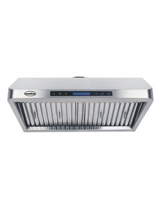 Combisteel Afzuigkap met tiptoetsen en motor LED RVS | B900xD560xH250mm