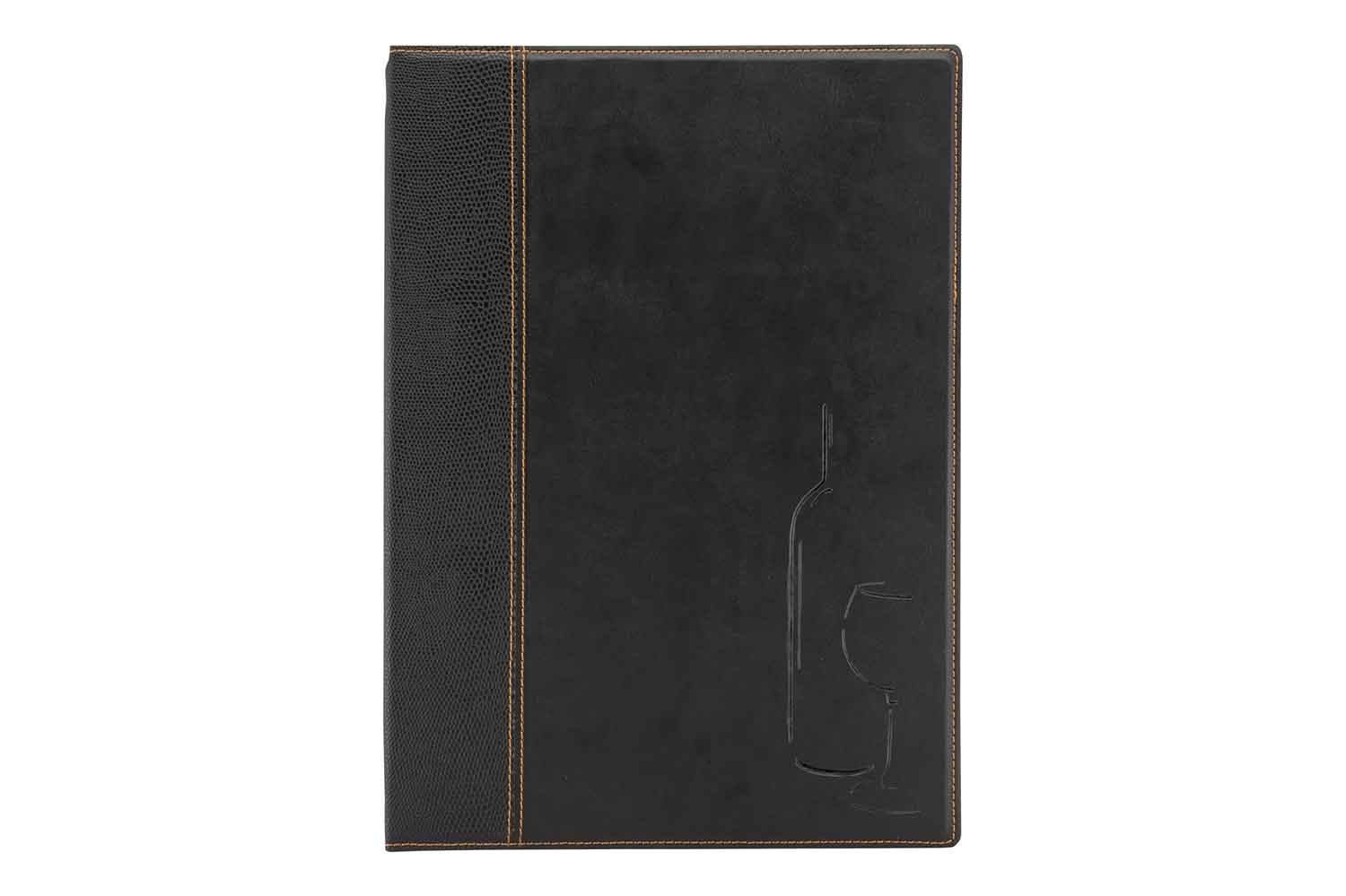 Securit Menuhouder Zwart | Wijn Leather Style | 34x24,5x(H)4cm