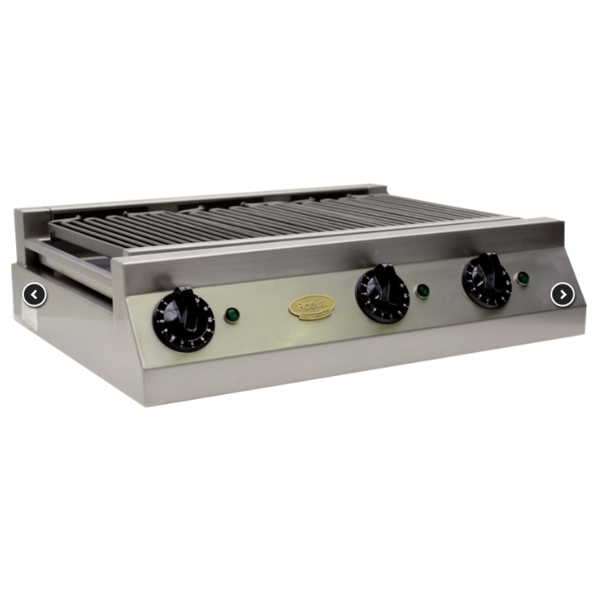 Rosval Rosval Watergrill met 3 elementen | Stand Alone | 400V - 4500W | RWG64  | Bak opp. 530x325 mm.