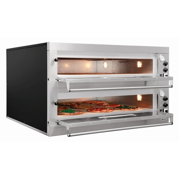 Bartscher Pizzaoven voor 2 x 9 Pizza's Ø 33 cm. | 400V / 24kW | ET205 |  B1.310 x D1.270 x H760 mm