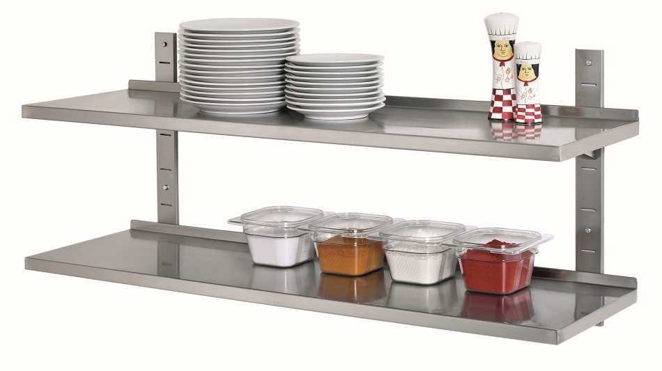Bartscher Wandplank set met 2 planken | RVS | 120x35,5cm, foto 2 van 2