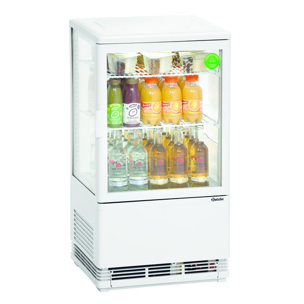 Bartscher Koelvitrine mini wit 58 Liter | 2 °C tot 12 °C | 435x385xH805 mm