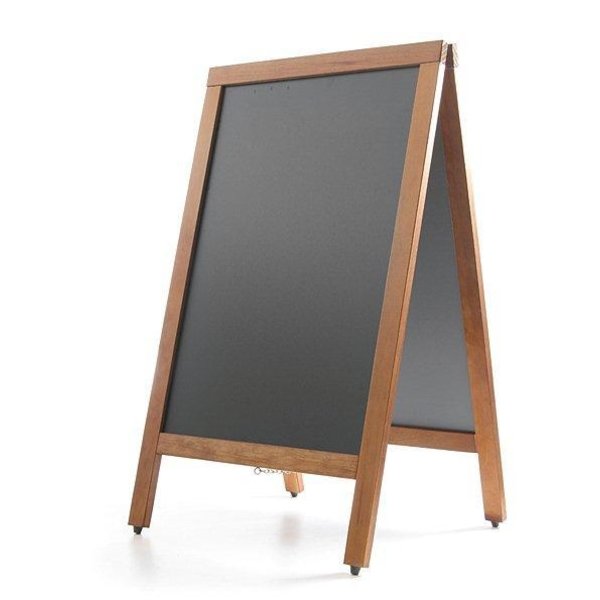 Hendi Stoepkrijtbord met Houten Lijst | 50x45x(h)85cm