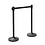 Veba Afzetpaal met 2 meter Zwart Trekband | RVS | 32x32x(H)98cm
