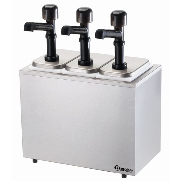 Bartscher Sausdispenser pompstation met 3 pompen | 3x 3.3 liter