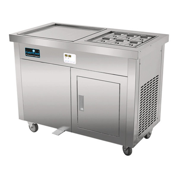 CaterCool CaterCool IJs teppanyaki met onderkast + 6x 1/9 GN | IJsproductie 25-50 kilo/uur | 1500W | 80Hx107x60cm