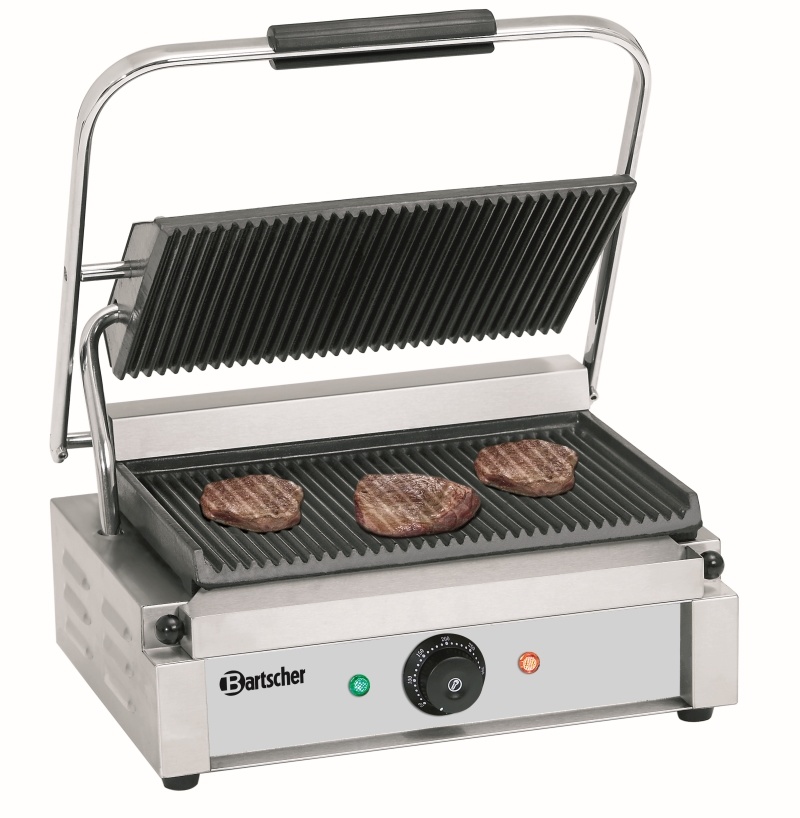 Bartscher Contactgrill "Panini" medium | Geribd / Geribd | 2.2kW | 410x400xH200 mm., foto 2 van 2
