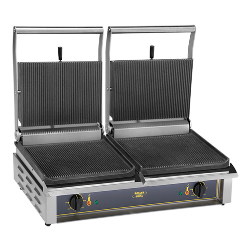 Roller Grill Contactgrill dubbel | Geribd / Geribd | 3.0kW | 25(H)x39x85cm.