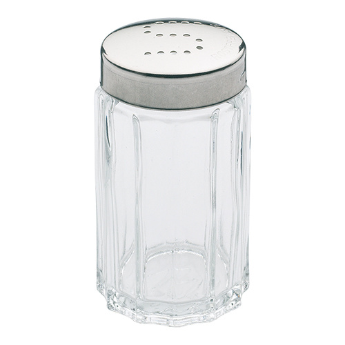 EMGA Zoutstrooier | RVS / Glas | Hoogte 7 cm.