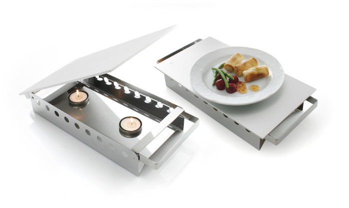 Hendi Hendi Schotelwarmer 2-pits met handgrepen | RVS | 33x18x(H)H6,5cm, foto 2 van 3