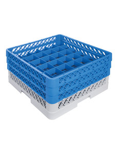 CaterRacks Glazenkorf 36 Vakken en 3 Opzetranden | Max Ø7,4cm x Max H20cm | CR36-3A