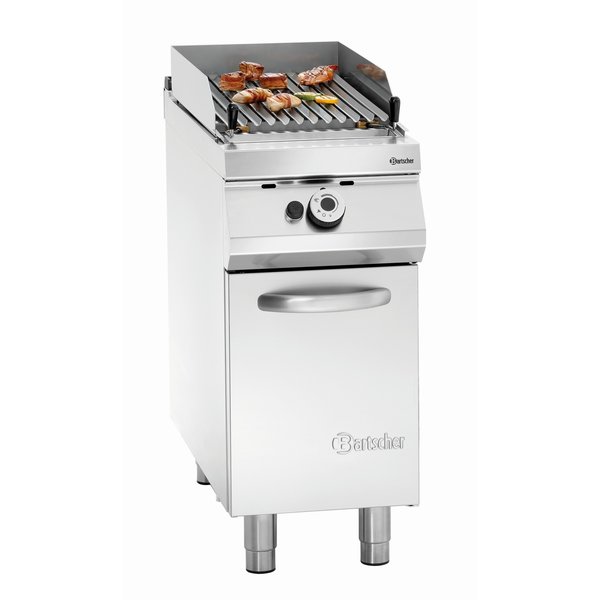 Bartscher Aardgas Lavasteen Grill met Onderbouw | 12kW |  B400 x D900 x H900 mm