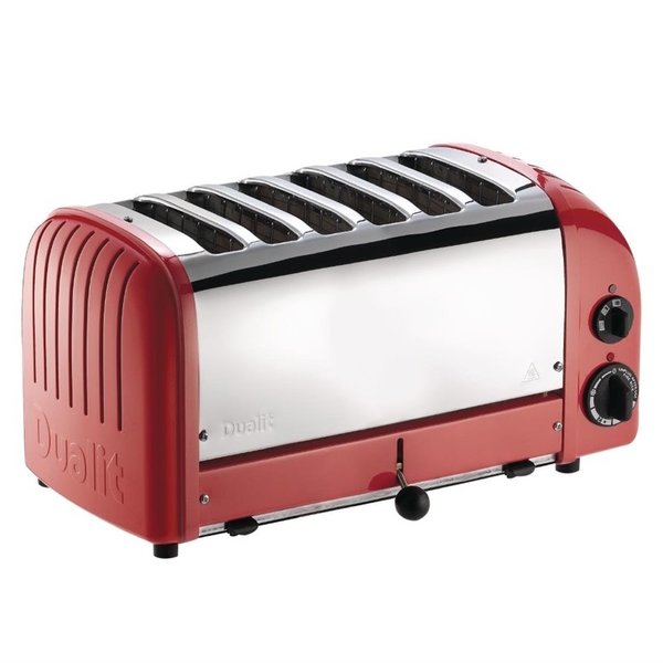 Dualit Dualit Vario Broodrooster met 6 Sleuven Rood | 195 sneetjes per uur | 46x21x(H)22cm