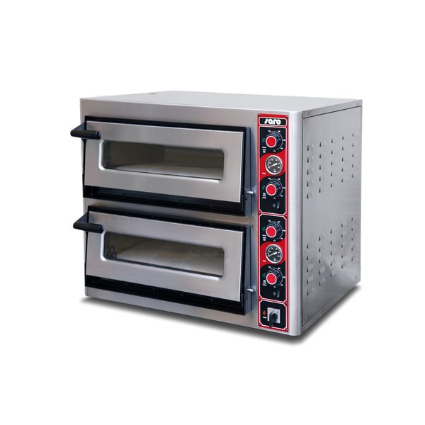 Saro Pizzaoven voor 2 x 4 Pizza's van Max. Ø 30 cm. | 400V/10kW | B895xD875xH735 mm.