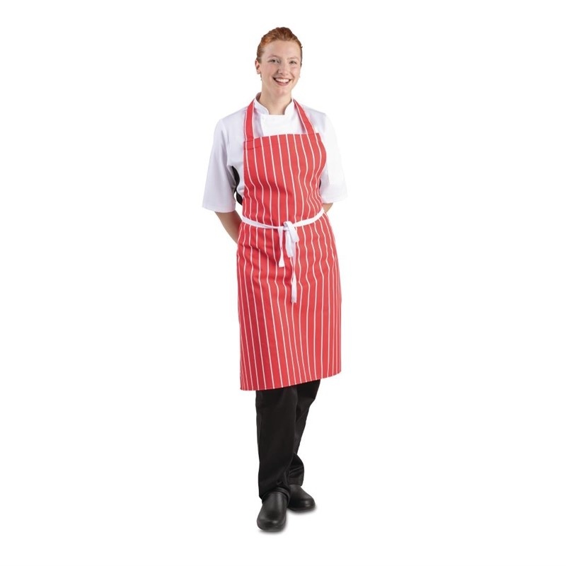 Whites Whites halterschort rood-wit gestreept