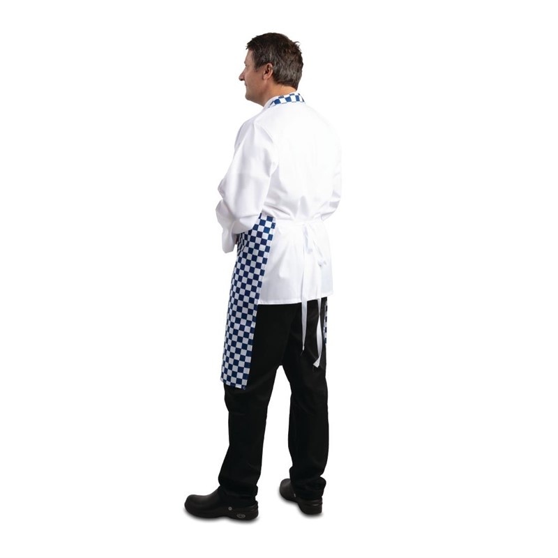 Whites Whites halterschort blauw-wit geblokt, foto 6 van 6