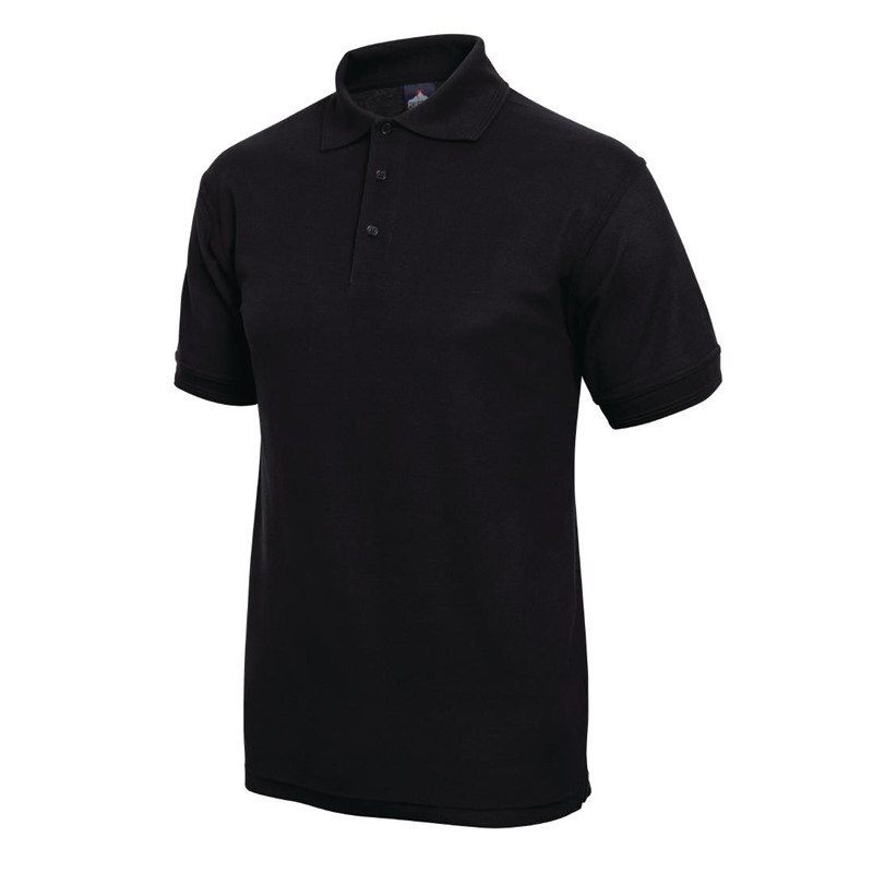 Unisex poloshirt zwart L, foto 2 van 2