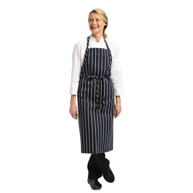 Chef Works Chef Works Premium geweven schort blauw-wit gestreept, foto 3 van 3